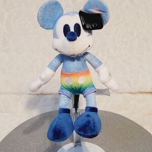 Disney Rainbow Collection Mickey Mouse Small Plush Stuffy 9" Pride Licensed New